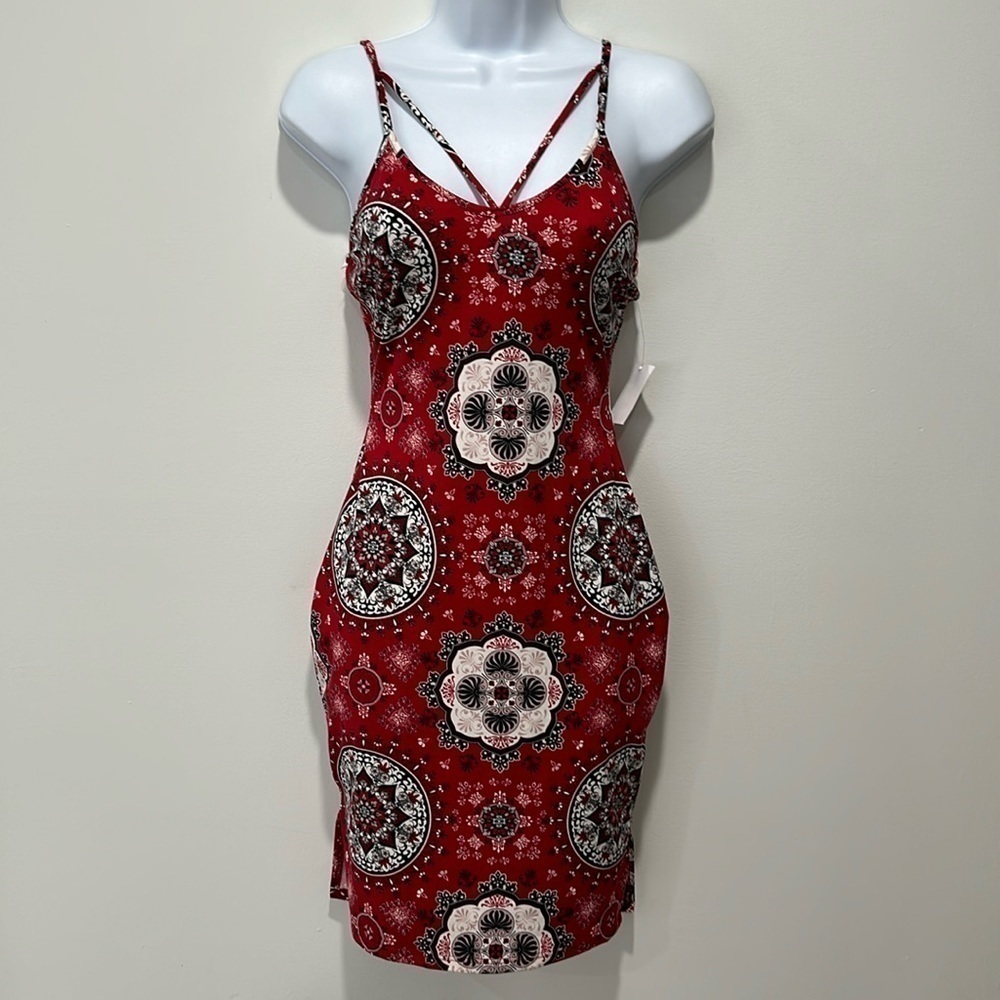 Red mini dress